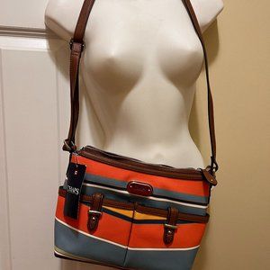 Chaps Striped crossbody bag NWT